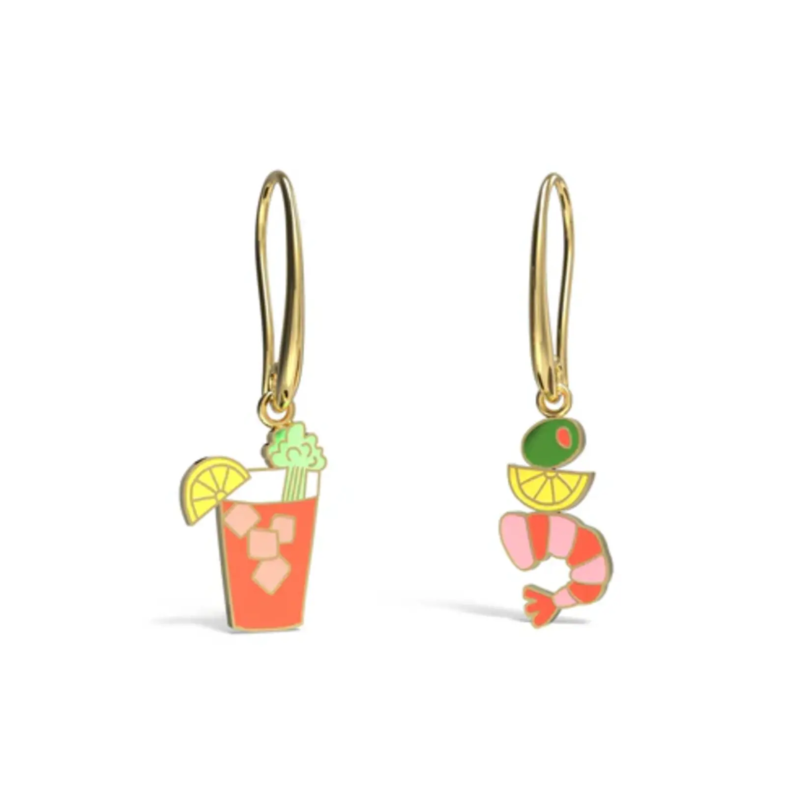 Yellow Owl Hoop Earrings - Bloody Mary