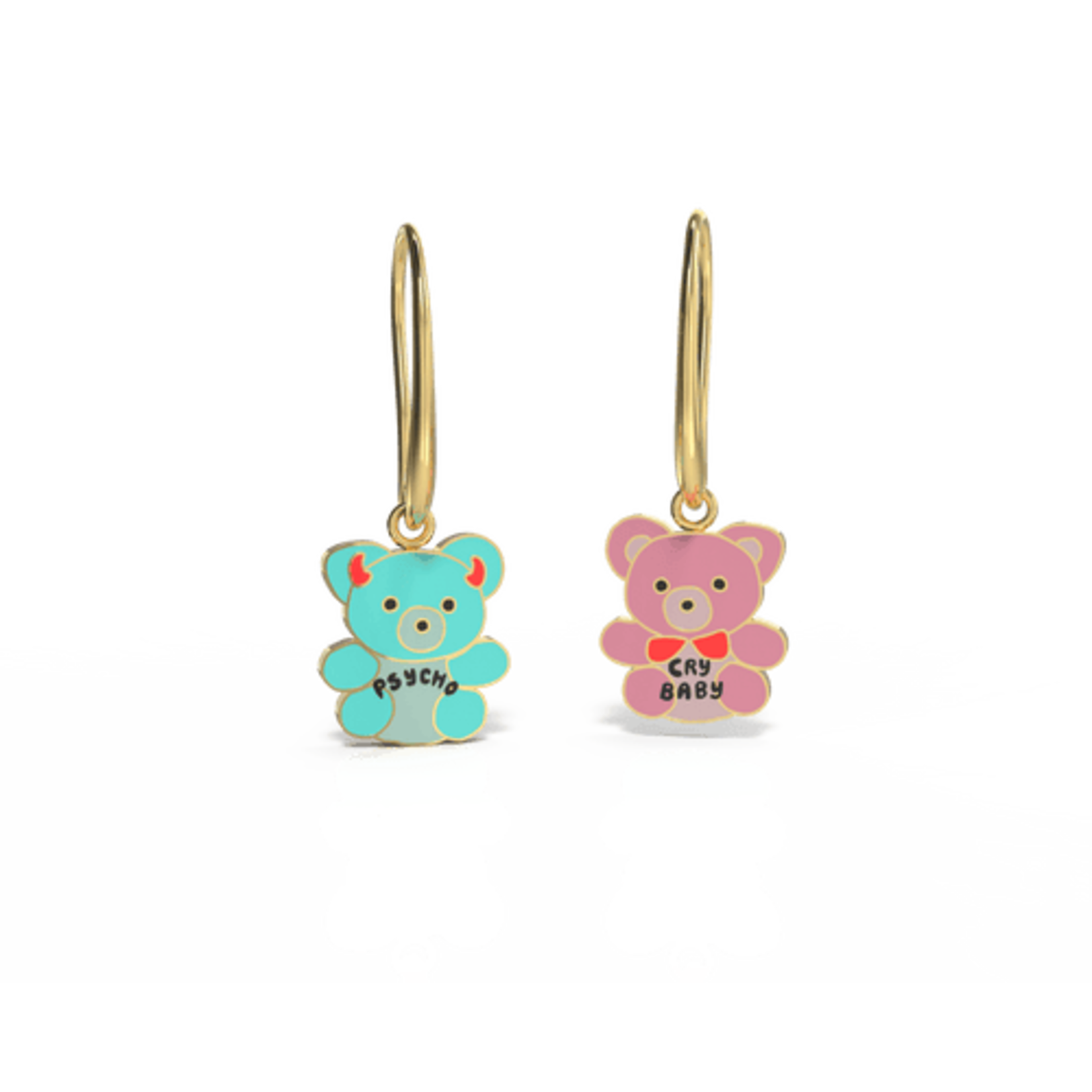 Yellow Owl Hanging Earrings - Cry Baby & Psycho Teddies