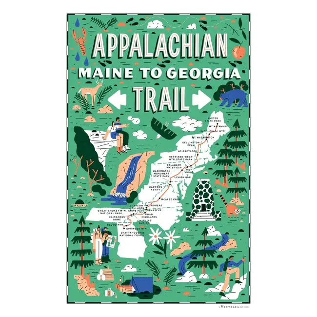 Vestiges Tea Towel - Appalachian Trail