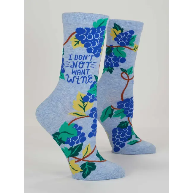 Blue Q Womens Socks - Don't Not Want Wine
