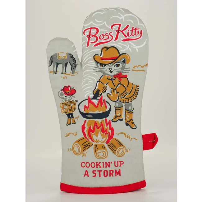 Blue Q Oven Mitt - Boss Kitty