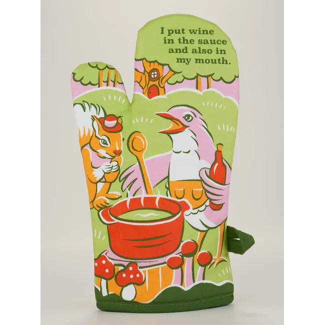 Blue Q Oven Mitt - Wine in My Mouth