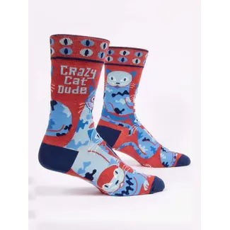 Blue Q Mens Socks - Crazy Cat Dude