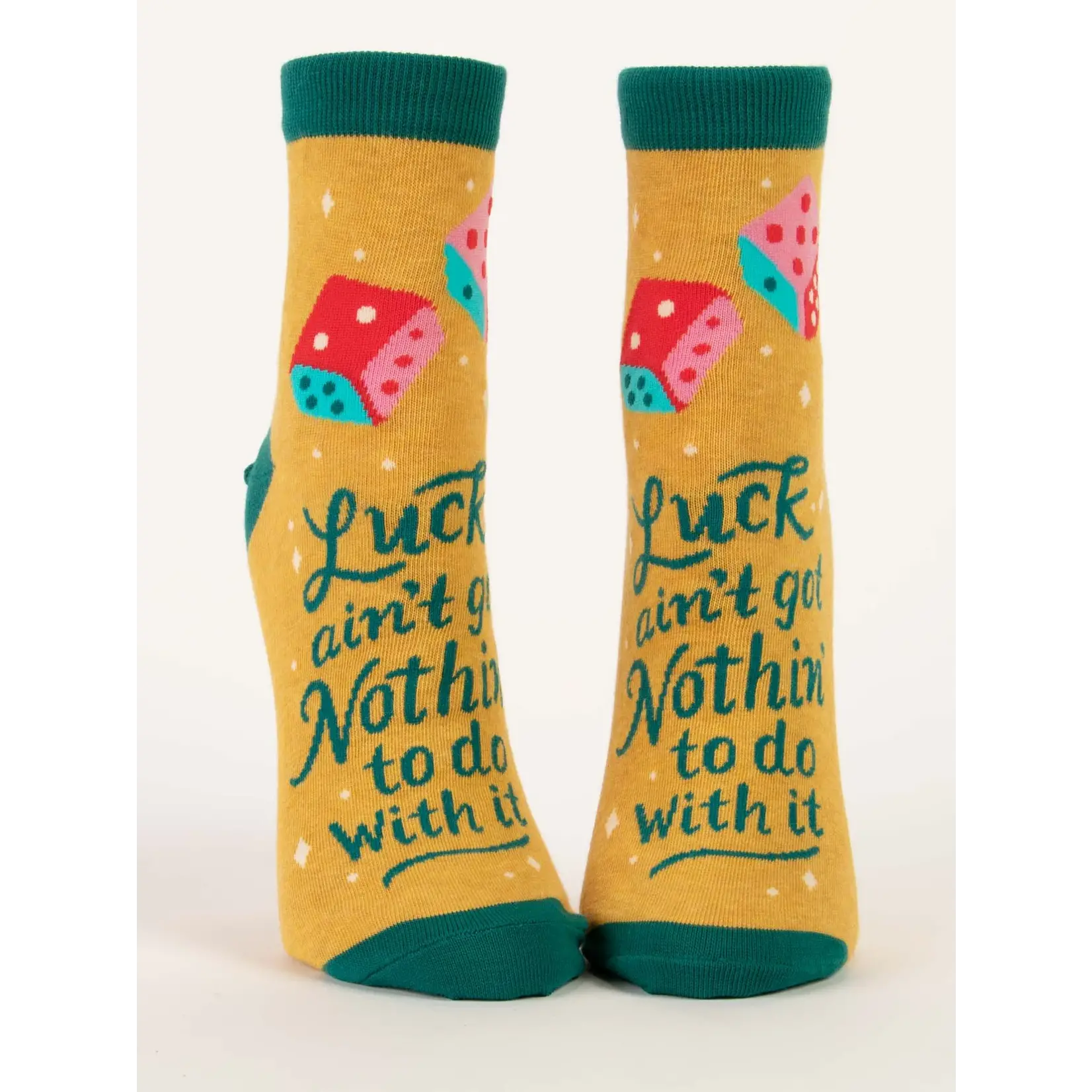 Blue Q Womens Ankle Socks - Luck Ain't Got Nothin'