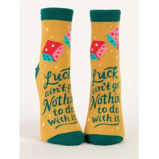 Blue Q Womens Ankle Socks - Luck Ain't Got Nothin'