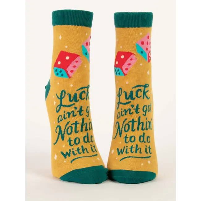 Blue Q Womens Ankle Socks - Luck Ain't Got Nothin'