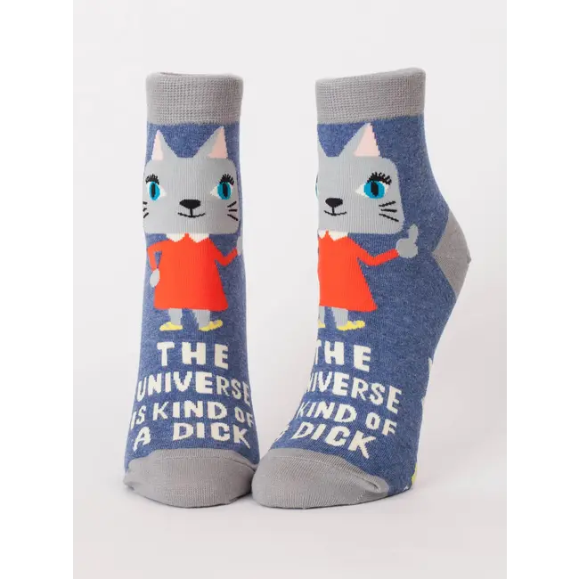Blue Q Womens Ankle Socks - Universe is a Dick