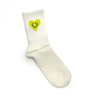 Women's Sock - Smiley Heart White
