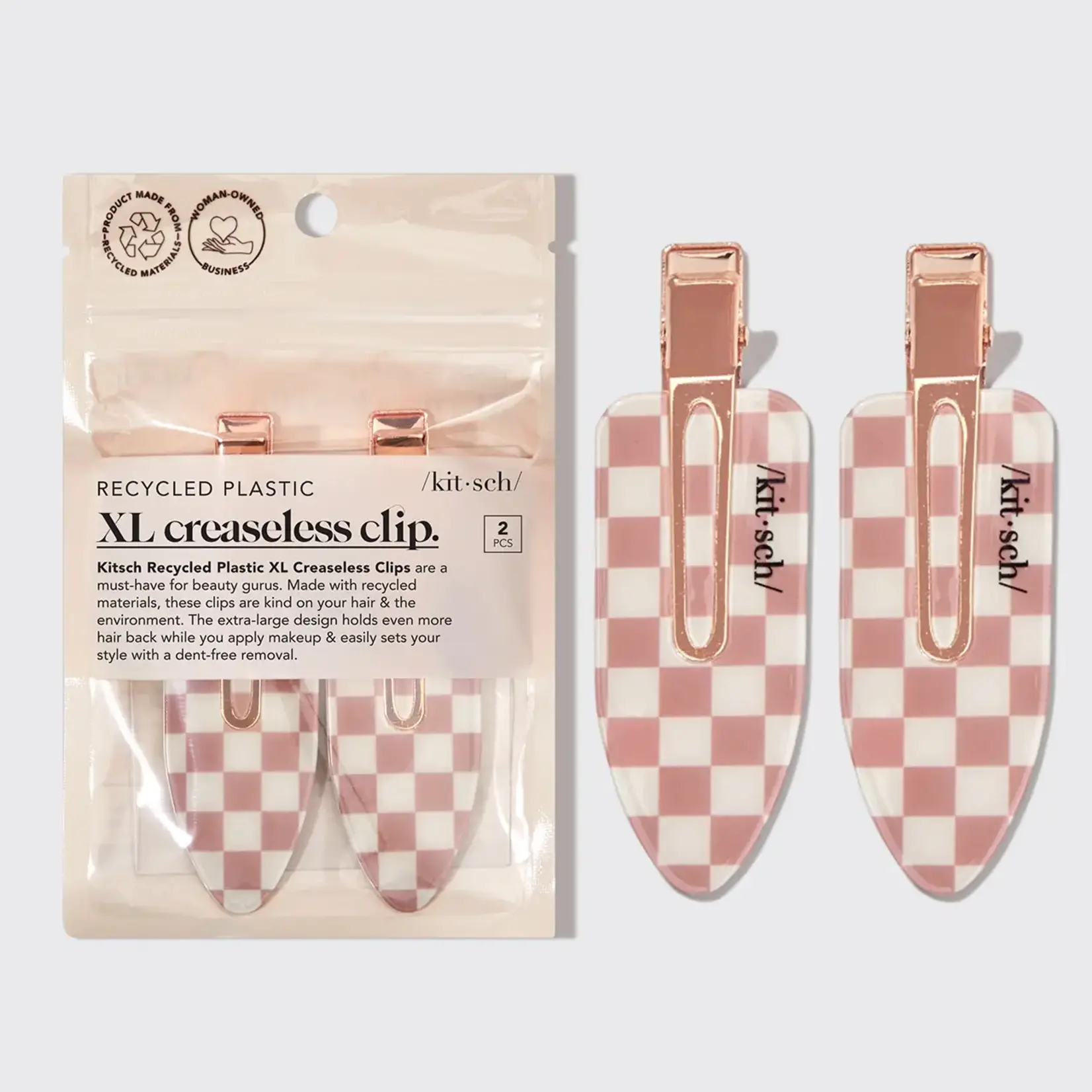 Recycled Plastic XL Creaseless Clip 2pc - Terracotta