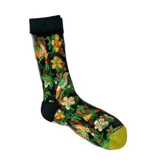 Flora Fauna Sheer Socks - Parrot