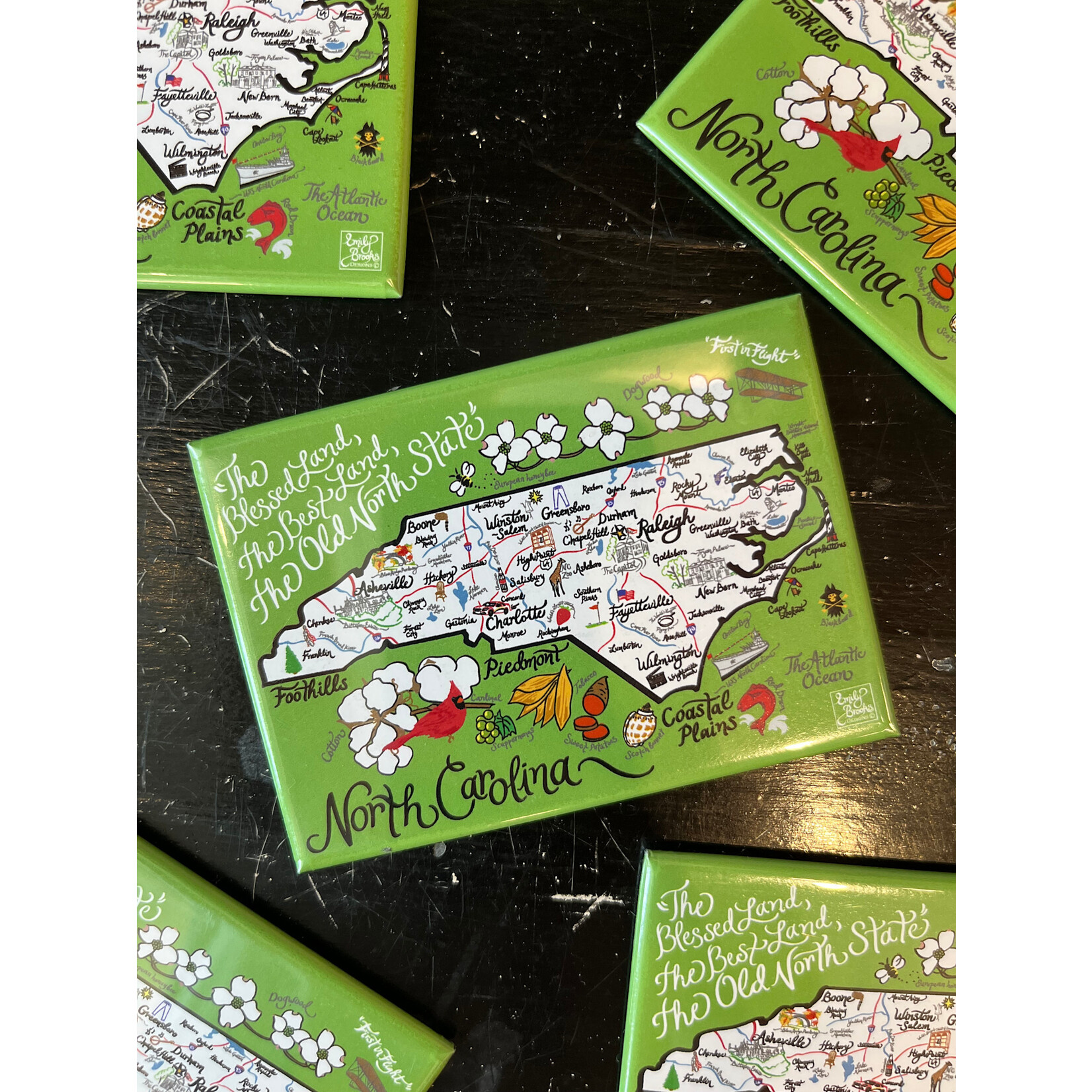 Emily Brooks Designs Emily Brooks NC Map Magnet - Green