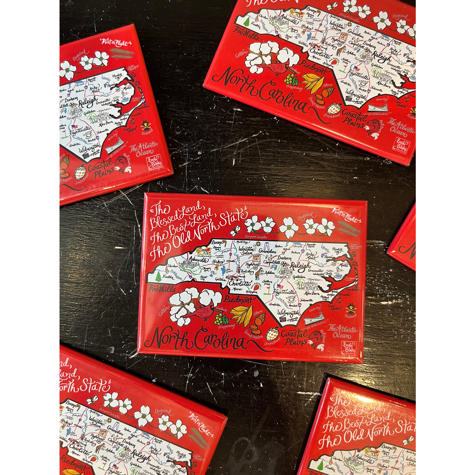 Emily Brooks Designs Emily Brooks NC Map Magnet - Red