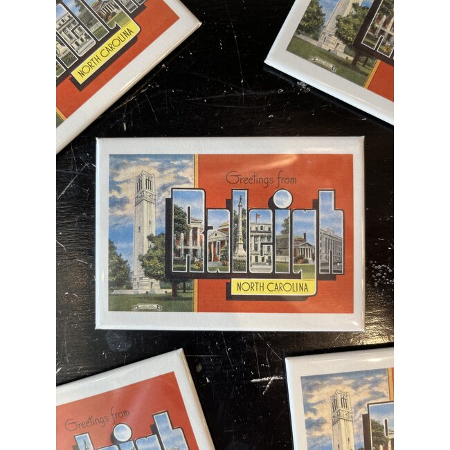 Found Image Magnet - Greetings from Raleigh (Red)