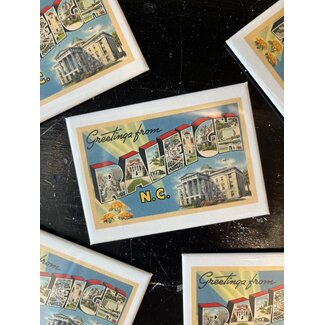 Found Image Magnet - Greetings from Raleigh (Blue)