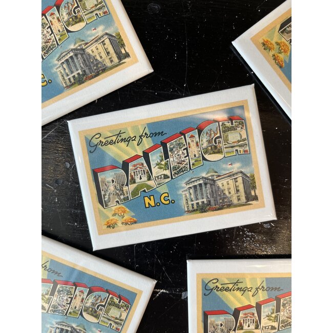 Found Image Magnet - Greetings from Raleigh (Blue)