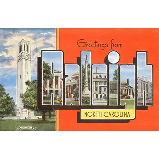 Found Image Sticker - Greetings from Raleigh (Red)
