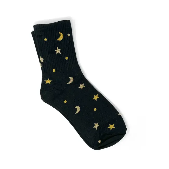 Moon & Stars Socks - Black