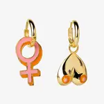 Yellow Owl Hoop Earrings - Women's Lib
