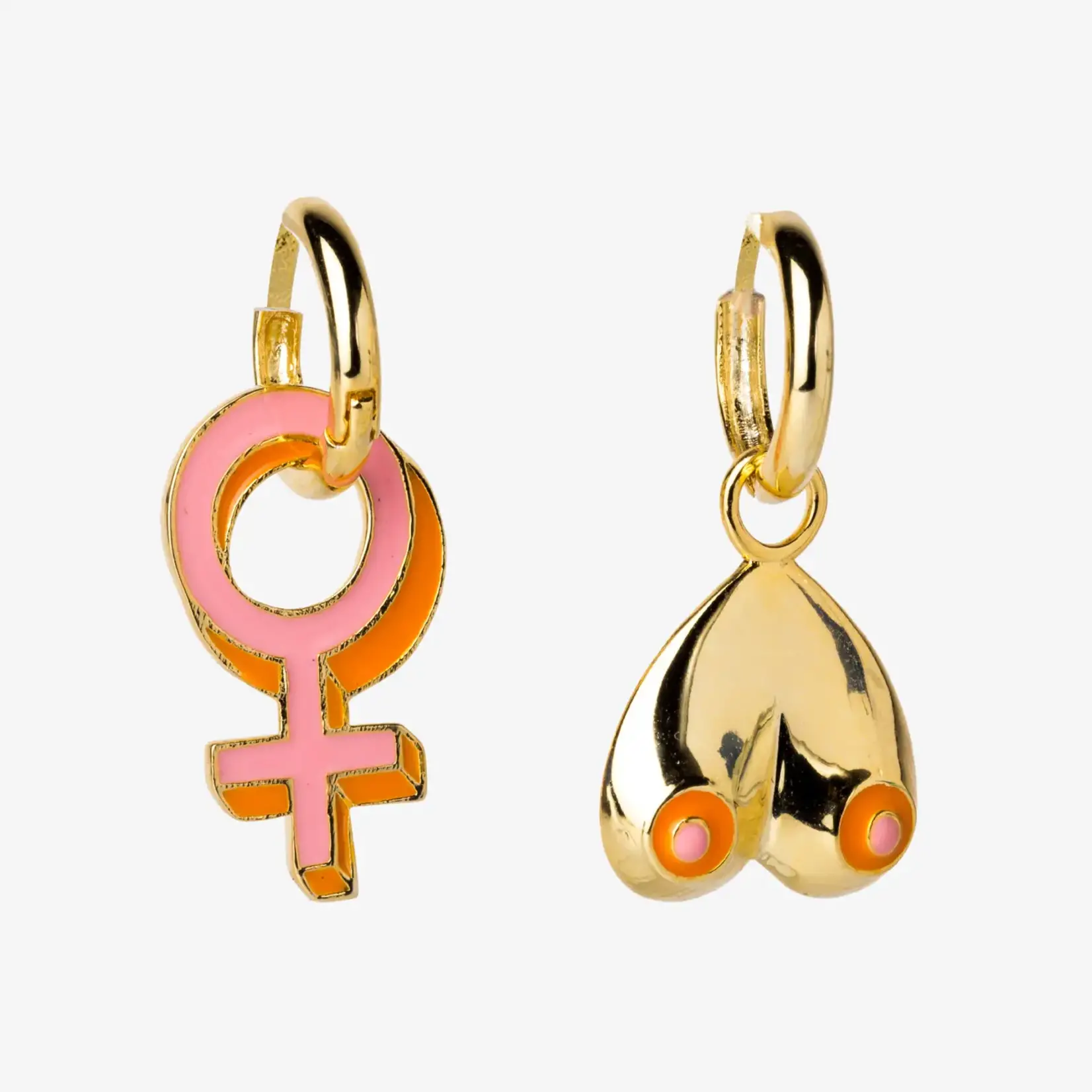 Yellow Owl Hoop Earrings - Women's Lib
