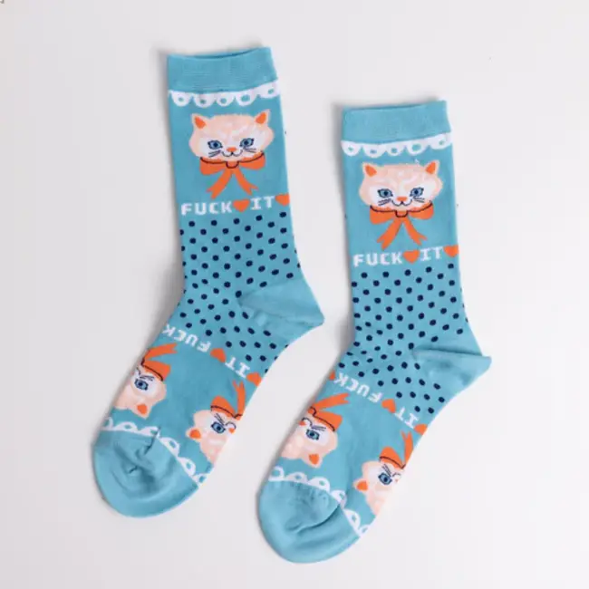 Yellow Owl Women's Socks - F*ck It Kitty