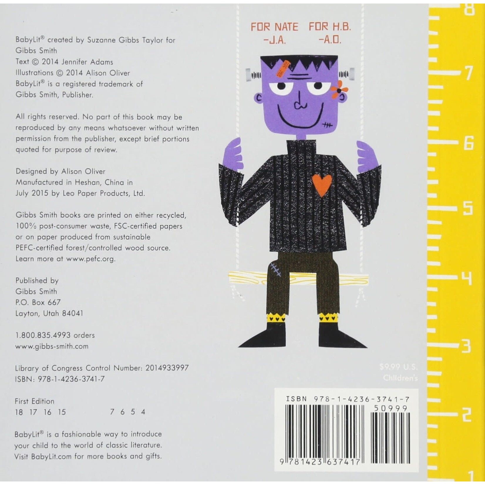 BabyLit Board Book - Frankenstein