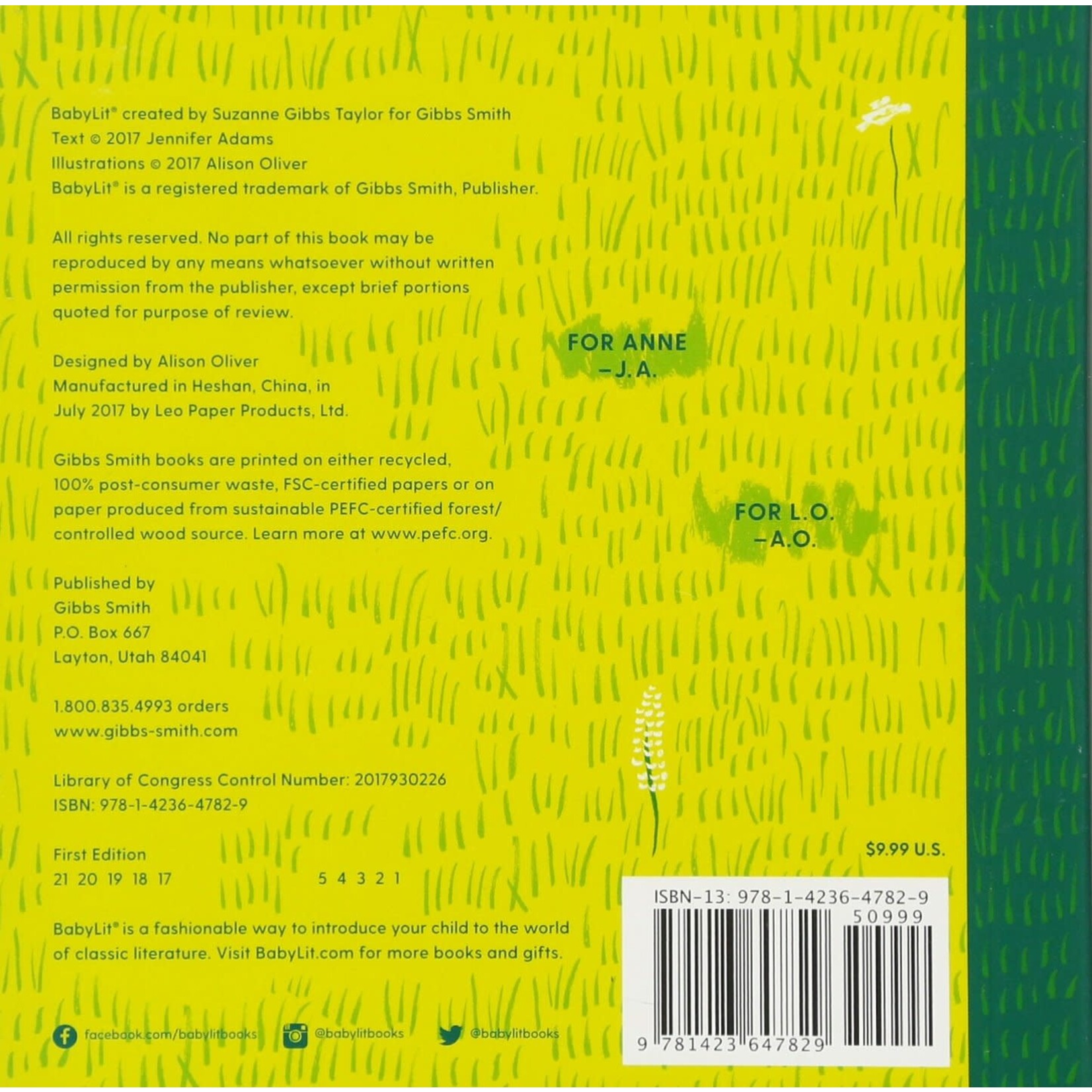 BabyLit Board Book - Anne of Green Gables