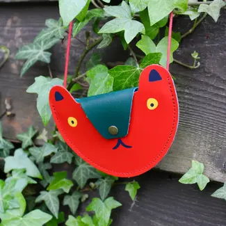 Bear Pocket Coin Purse - Red