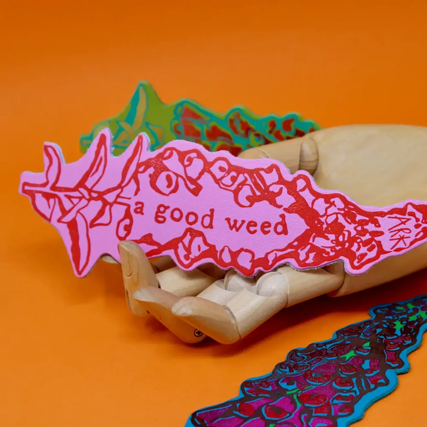 Leather Bookmark - A Good Weed