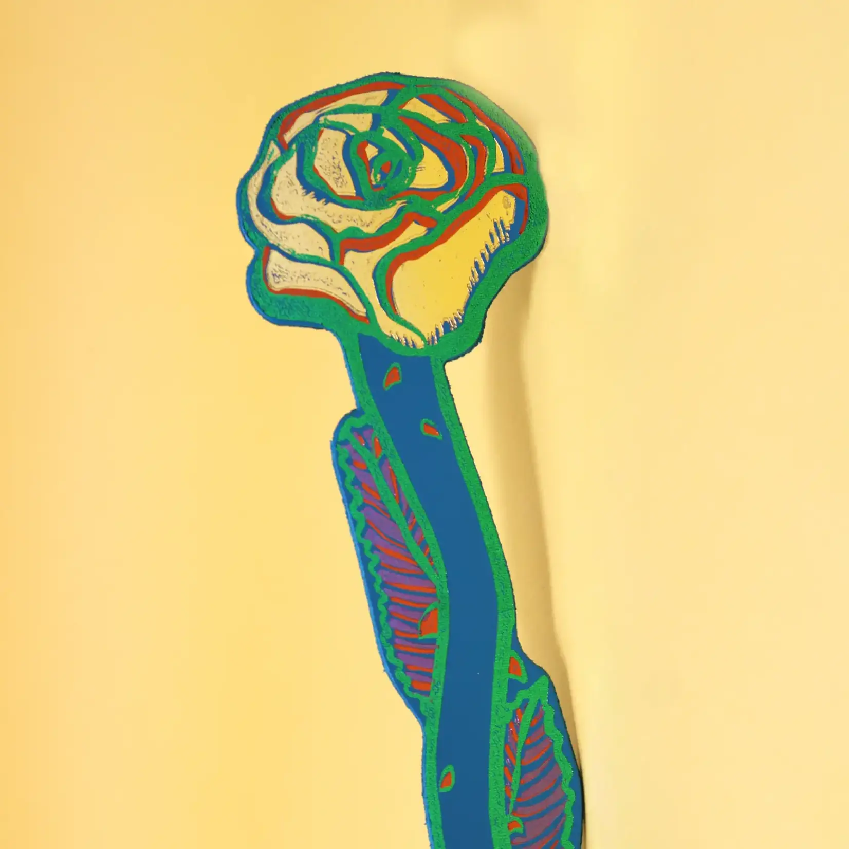 Leather Bookmark - Rose