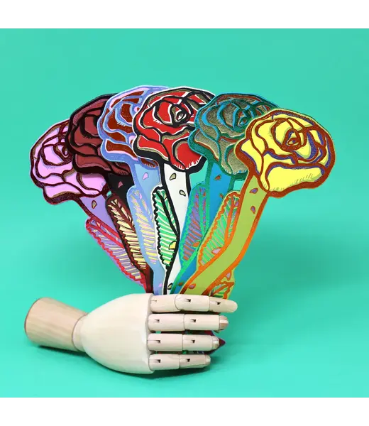 Leather Bookmark - Rose