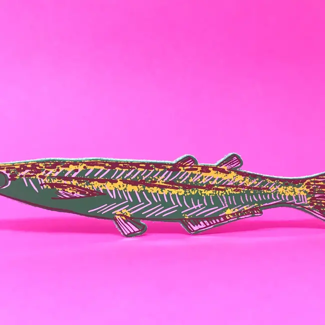 Leather Bookmark - Fish