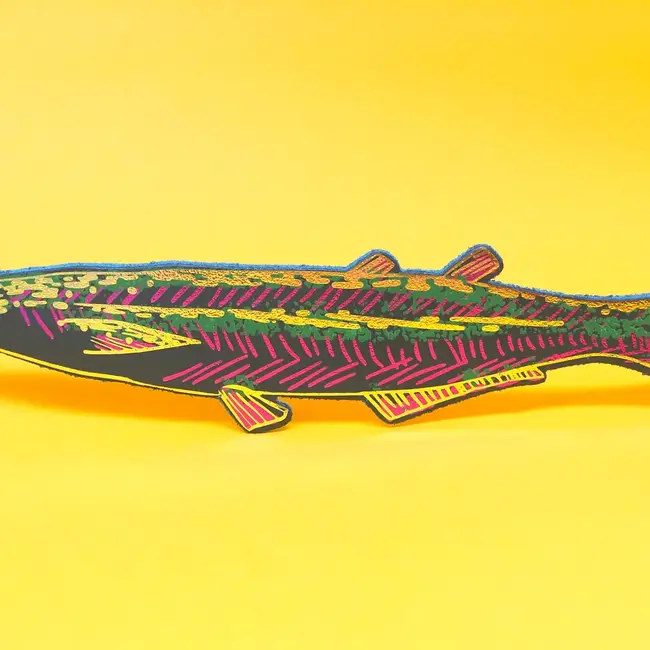 Leather Bookmark - Fish