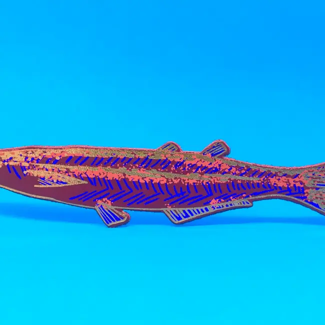 Leather Bookmark - Fish