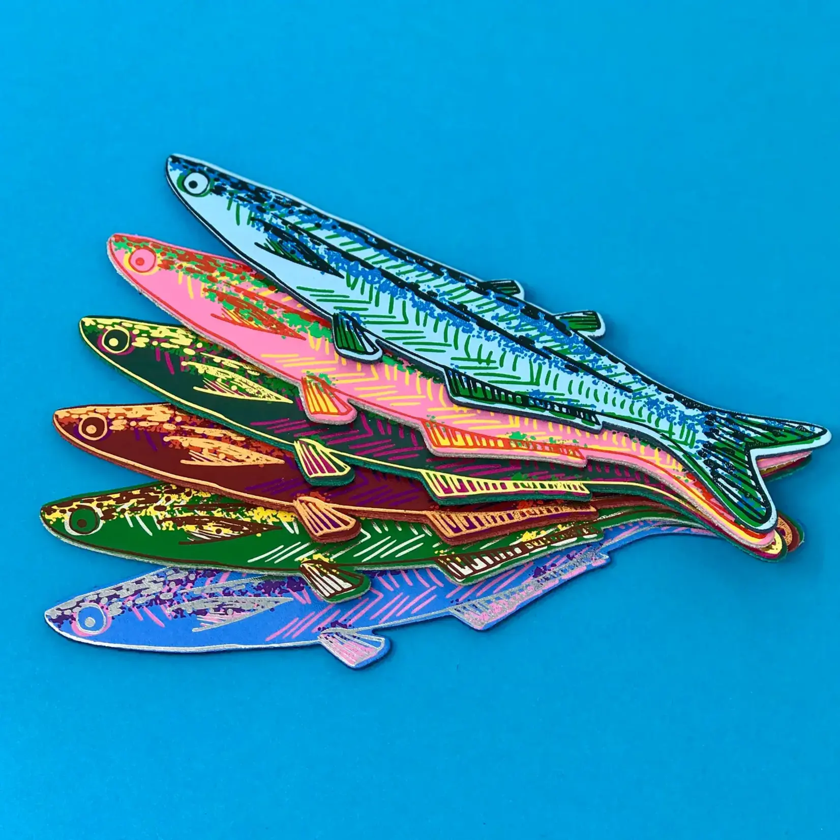 Leather Bookmark - Fish