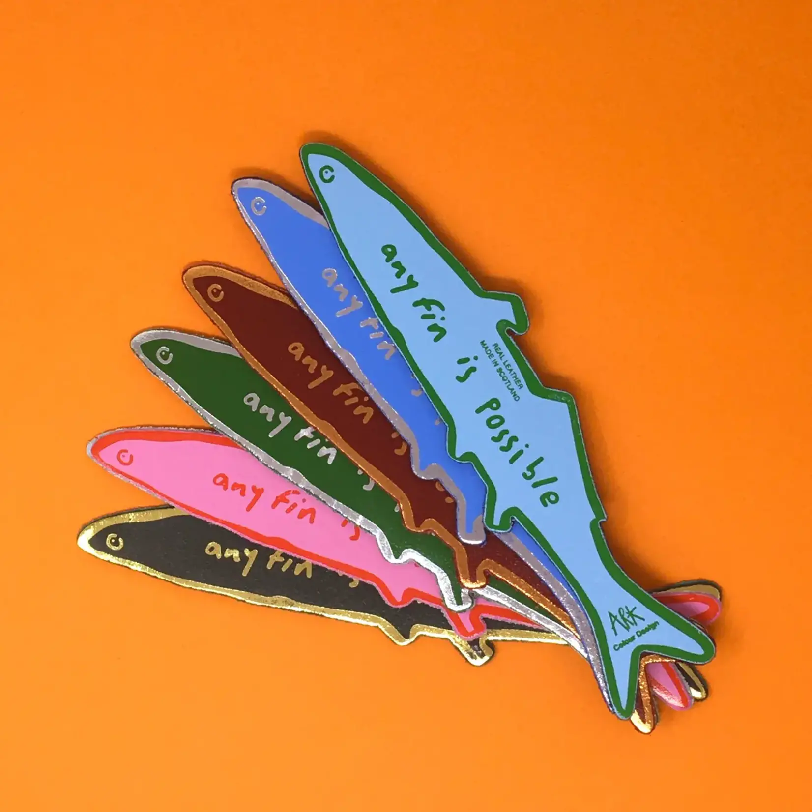 Leather Bookmark - Fish