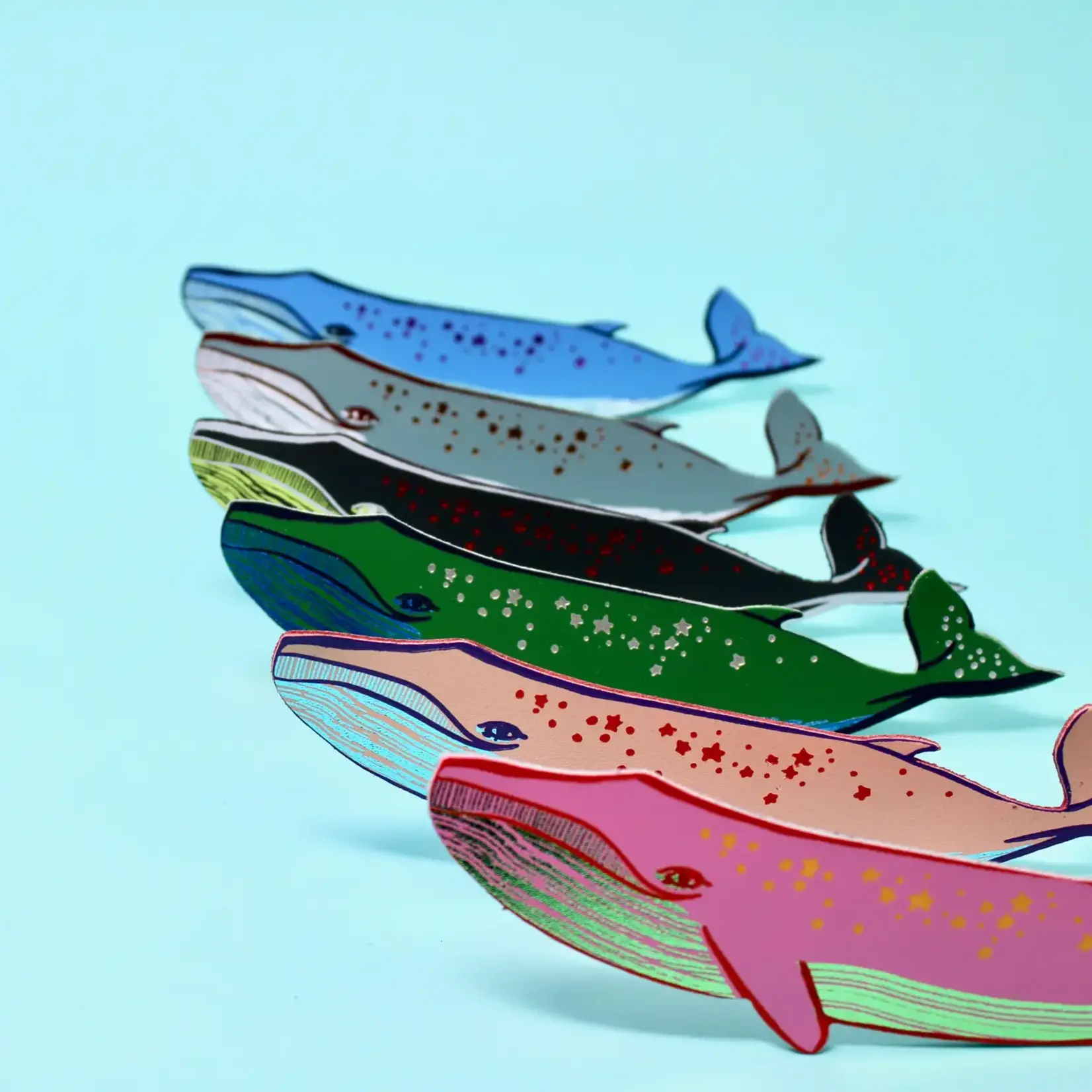 Leather Bookmark - Whale