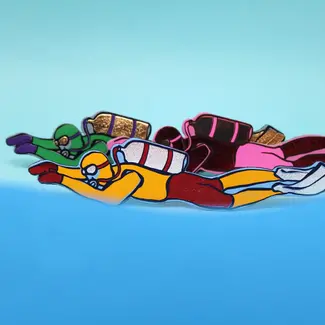 Leather Bookmark - Scuba Diver