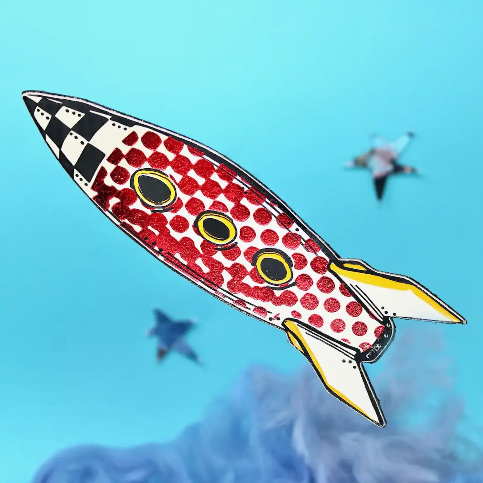 Leather Bookmark - Rocket