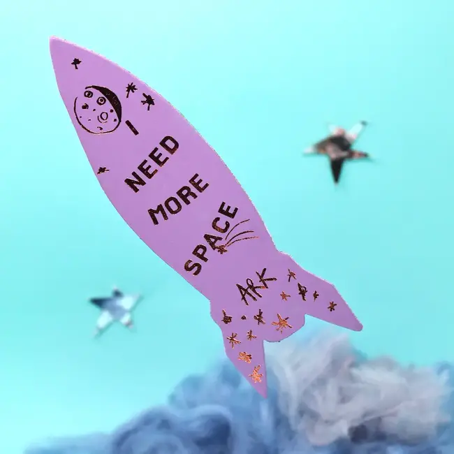 Leather Bookmark - Rocket