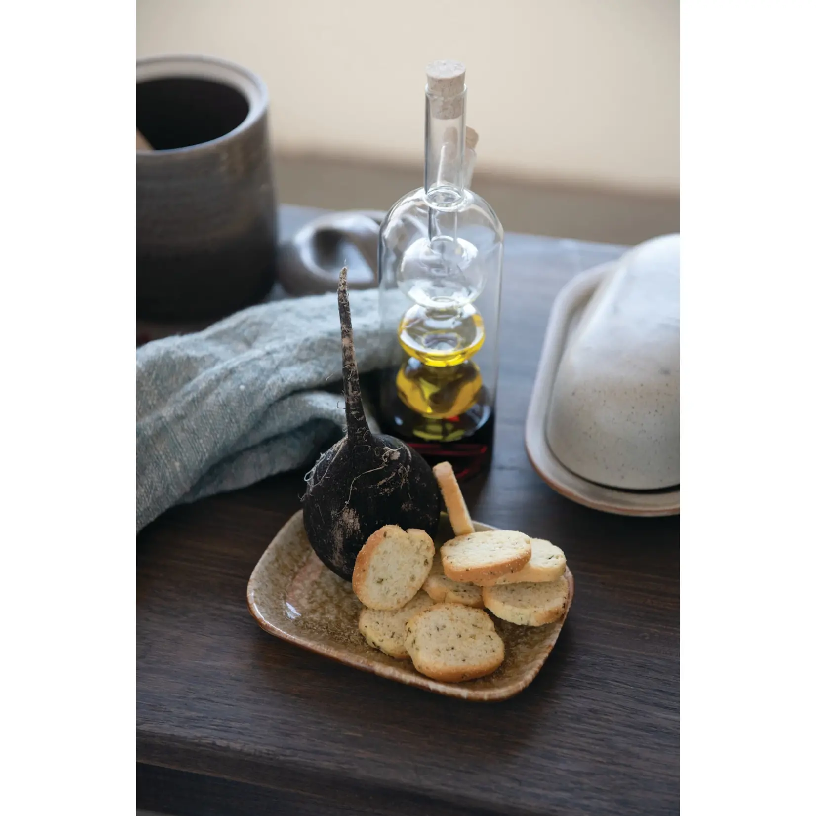 Glass Oil + Vinegar Cruet w/Cork Stoppers