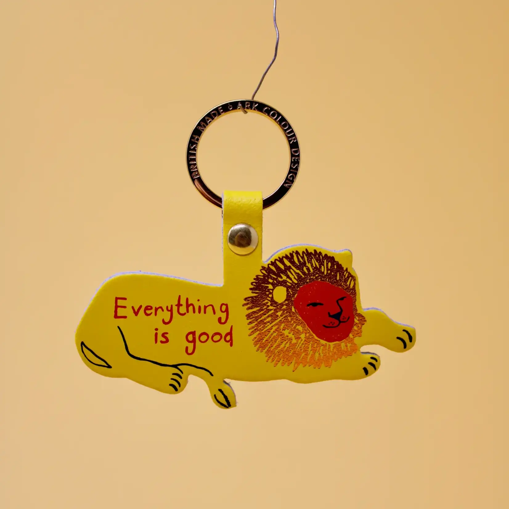Key Fob - Everything is Good Lion (Yellow)