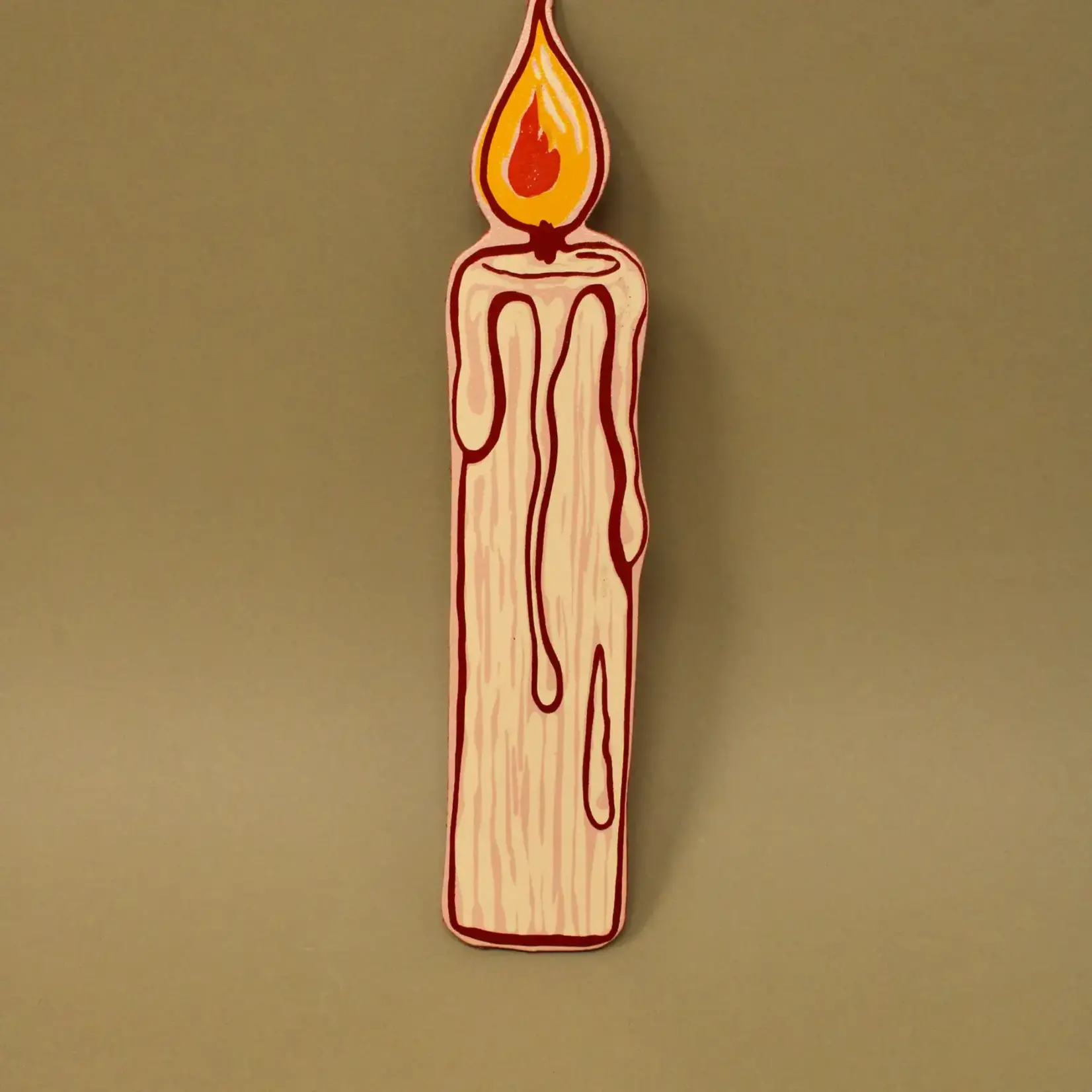 Leather Bookmark - Candle