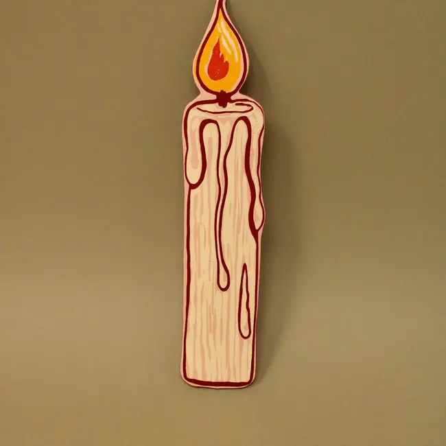 Leather Bookmark - Candle