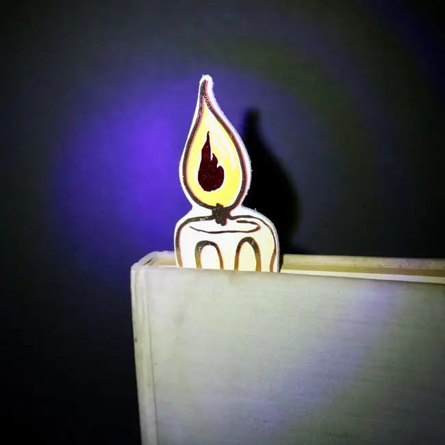 Leather Bookmark - Candle