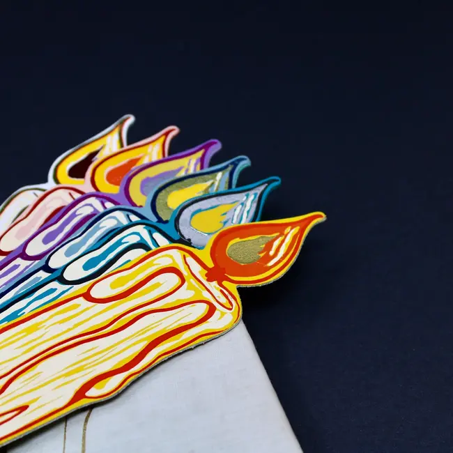 Leather Bookmark - Candle