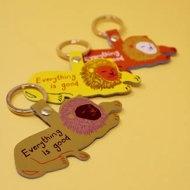 Key Fob - Its All Good Lion (Ochre)