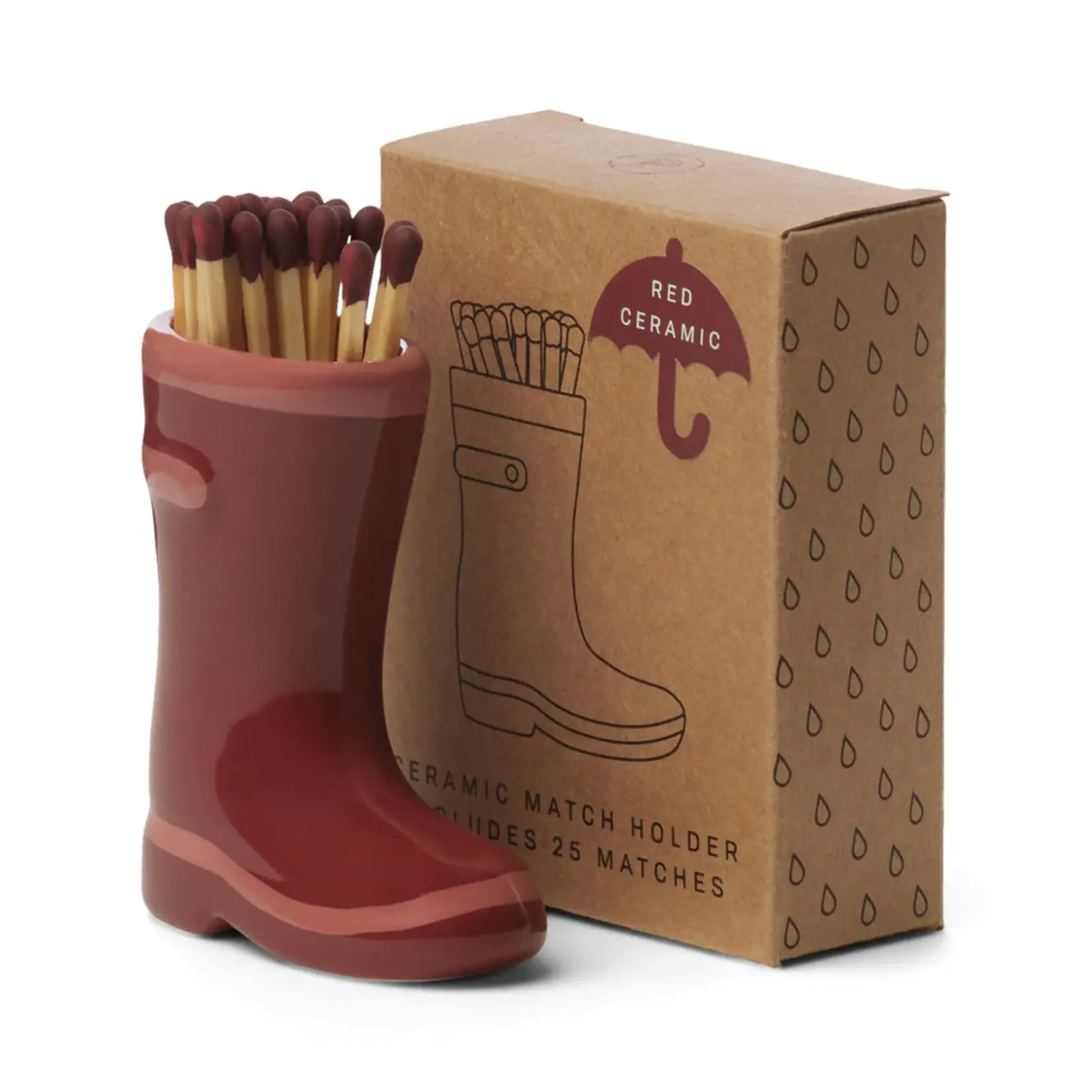 Wellington Boot Match Holder - Dark Red
