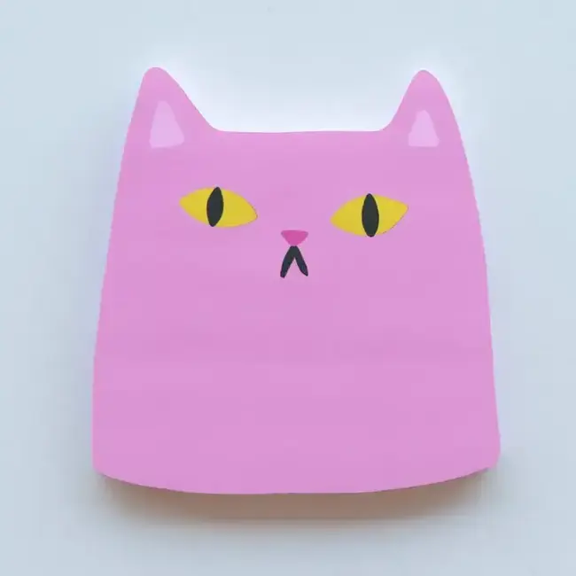 Pink Cat Die-Cut Sticky Notepad
