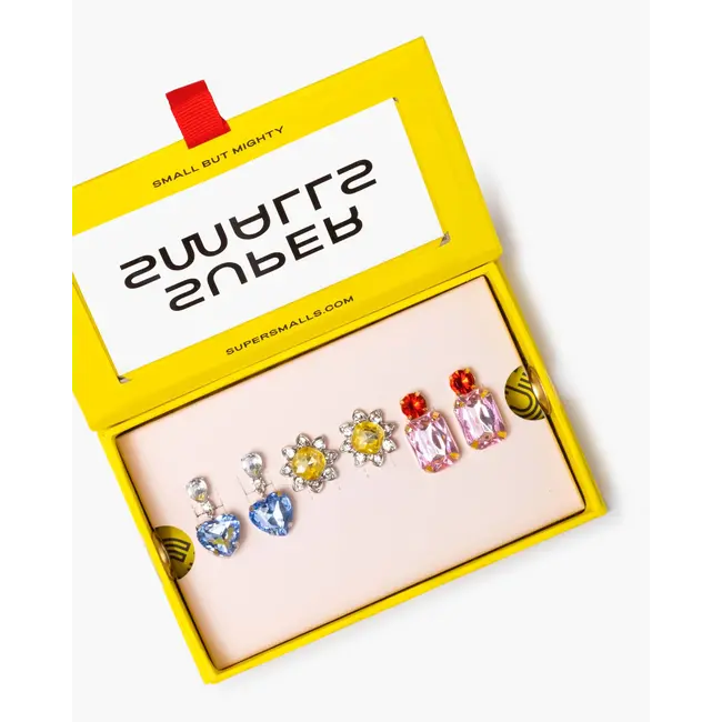 Multi-Colored Gem Clip-On Earring Set