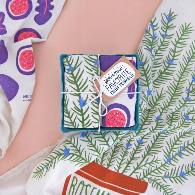 Tea Towel Set (2) Rosemary & Fig